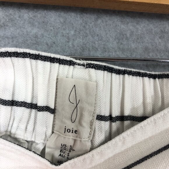 Joie White Striped Wide Leg Pants Linen Size Small - Picture 5 of 7